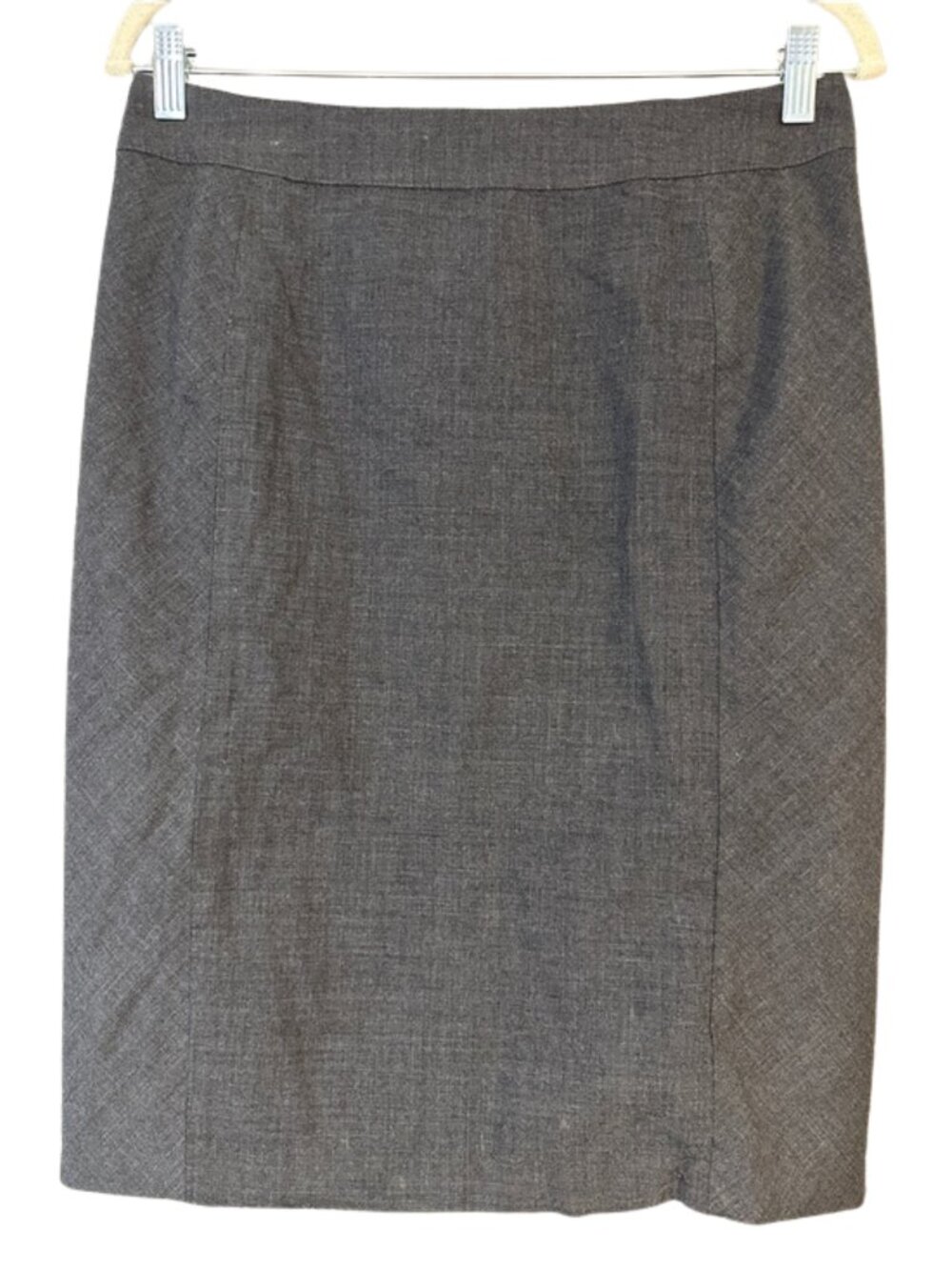 Express Gray Pencil Skirt Ruffle Hem Size 6 Career Workwear Skirt